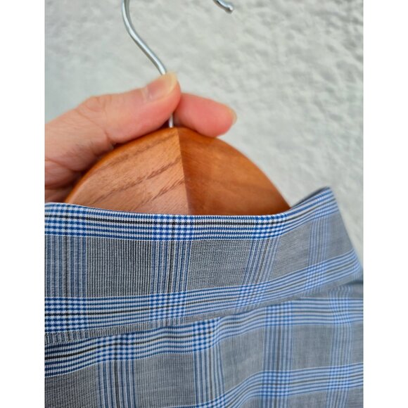 Ermenegildo Zegna Plaid Button-Down Shirt Blue Grey Men’s Luxury Designer Size M - Picture 10 of 11